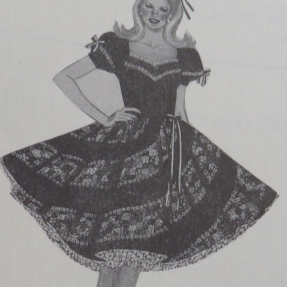 VTG Authenic Pattern Inc #320 Large Full Square Dancing Circle Skirt Swirl Pat. - Picture 3 of 15